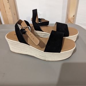 8.5 black strap espadrilles